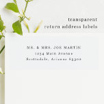 Clear Transparent Minimalist Return Address Labels<br><div class="desc">Minimalist transparent return address labels for your invitation envelopes.  Each label on the 8x8" sheet is slightly less than 1" high by about 2.5" wide.</div>