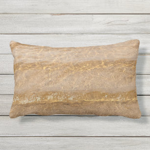 Clear Water Beach Ocean Sea Waves Brown Sandy Lumbar Pillow