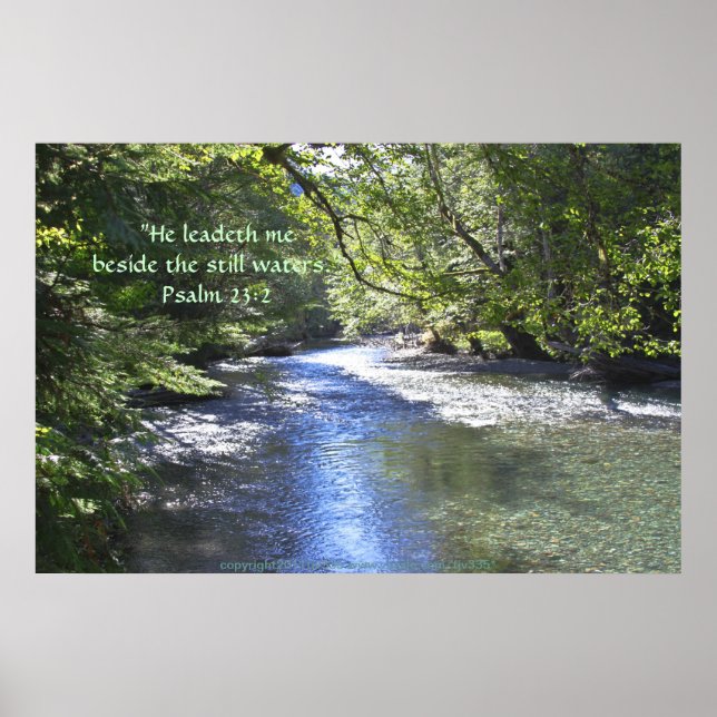 Clear Water River Print w/Scripture Verse (Front)