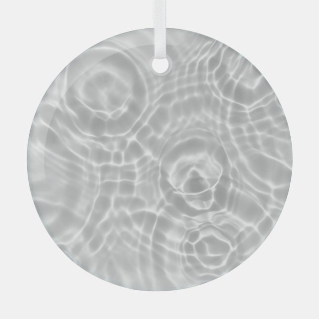 Clear Water Surface Abstract Texture Glass Ornament (Front)