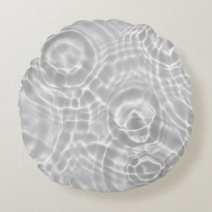 Clear Water Surface Abstract Texture Round Pillow