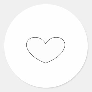 Clear White Heart Classic Round Sticker