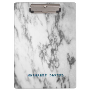 Clear White Marble Clipboard