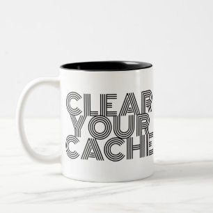 Clear Your Cache Two-Tone Coffee Mug