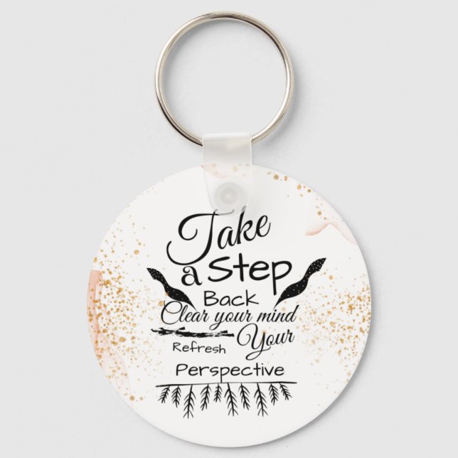 Clear your mind inspirational quote  keychain (Front)