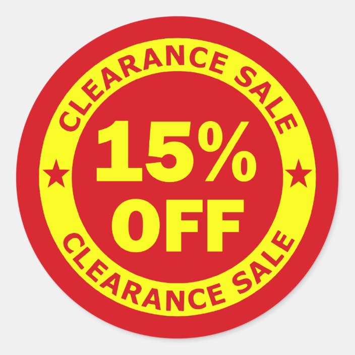 Clearance Sale 15 Percent Off Classic Round Sticker | Zazzle.ca