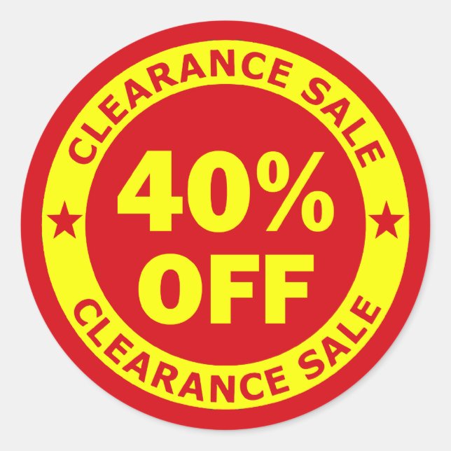 Clearance Sale 40 Percent Off Classic Round Sticker (Front)