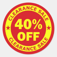 Clearance Sale 40 Percent Off