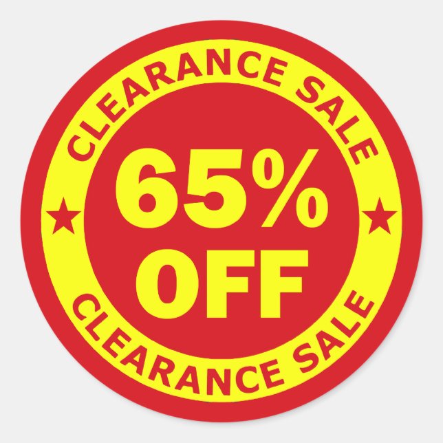 Clearance Sale 65 Percent Off Classic Round Sticker (Front)