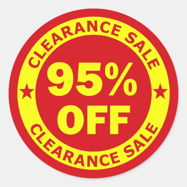 Clearance Sale 95 Percent Off Classic Round Sticker (Front)