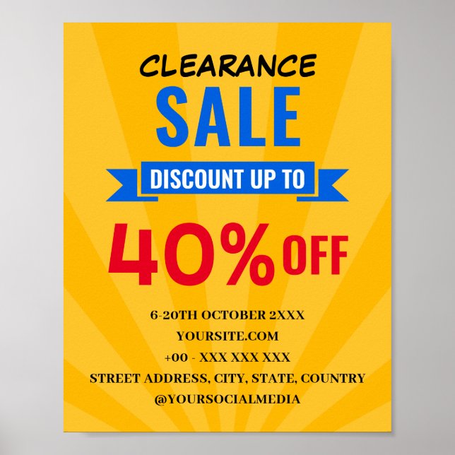 CLEARANCE SALE DISCOUNT SHOP POSTER (Front)