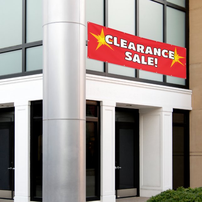 Clearance Sale Red Banner (Outside Building)
