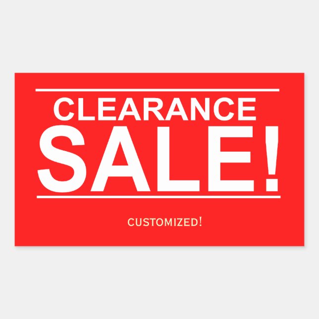 Clearance sale red stickers (Front)