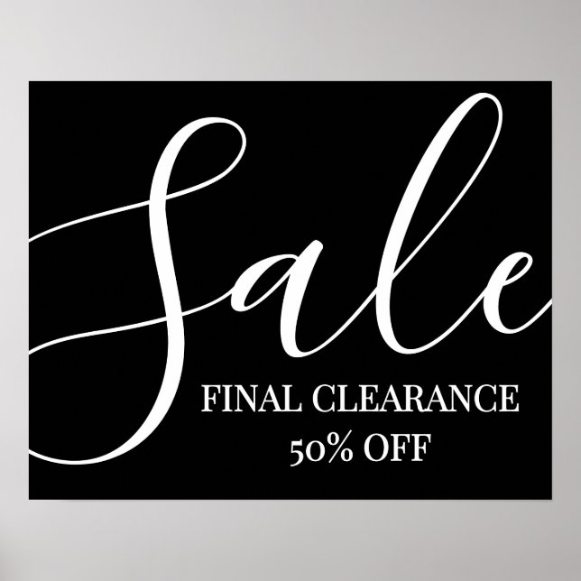 Clearance Sale Sign, End of Season Sale 50% Off  Poster (Front)