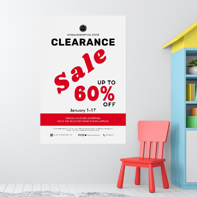 Clearance Sale Store Business Discount Poster (Nursery 1)