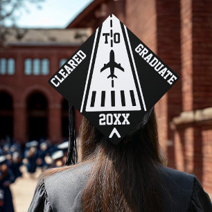 Cleared to Graduate Year Runway Pilot Airplane Graduation Cap Topper