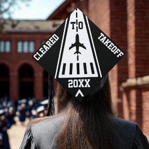 Cleared to Graduate Year Runway Pilot Airplane Graduation Cap Topper