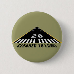 Cleared To Land Runway 2 Inch Round Button