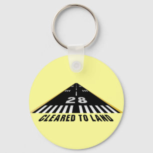 Cleared To Land Runway Keychain