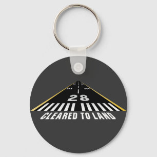 Cleared To Land Runway Keychain