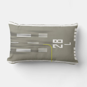 Cleared to Land Runway Pillow, San Fran SFO 28L/R Lumbar Pillow