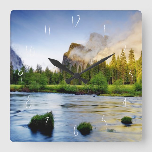 Clearing Storm Square Wall Clock (Front)