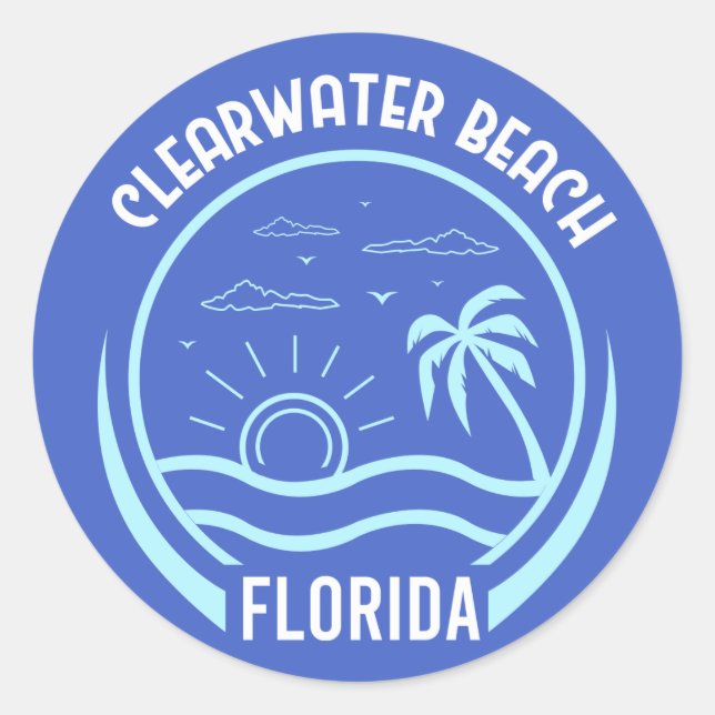 Clearwater Beach Classic Round Sticker (Front)