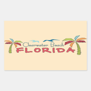 Clearwater Beach Florida artsy palms Sticker