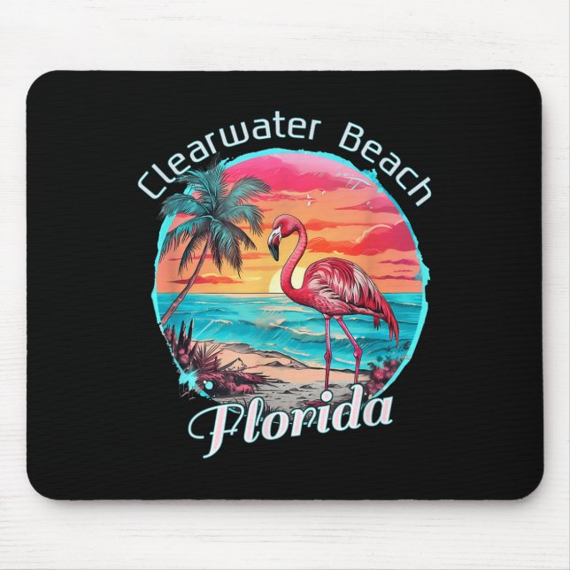 Clearwater Beach Florida Beach Flamingo Tropical S Mouse Pad (Front)