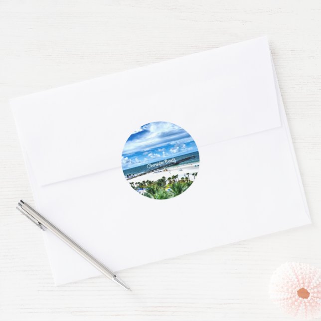 Clearwater Beach, Florida,  Classic Round Sticker (Envelope)