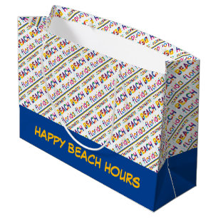 Clearwater Beach, Florida. Colourful Text Pattern Large Gift Bag