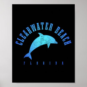 Clearwater Beach Florida Fl Dolphin Vacation Souve Poster