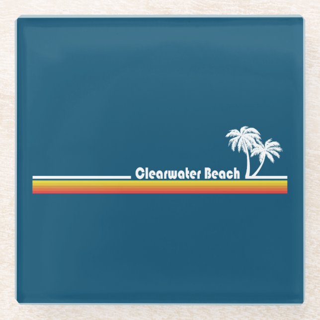 Clearwater Beach Florida Glass Coaster (Front)