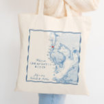 Clearwater Beach Florida Map Wedding Welcome Tote Bag<br><div class="desc">Quick and easy ordering! These Clearwater Beach, Florida map tote bags are perfect to welcome your destination wedding guests with welcome bag goodies, or customize them for your wedding party. The heart is over Clearwater Beach, but you can move the heart by clicking "Edit Using design tool" under "Personalize". These...</div>