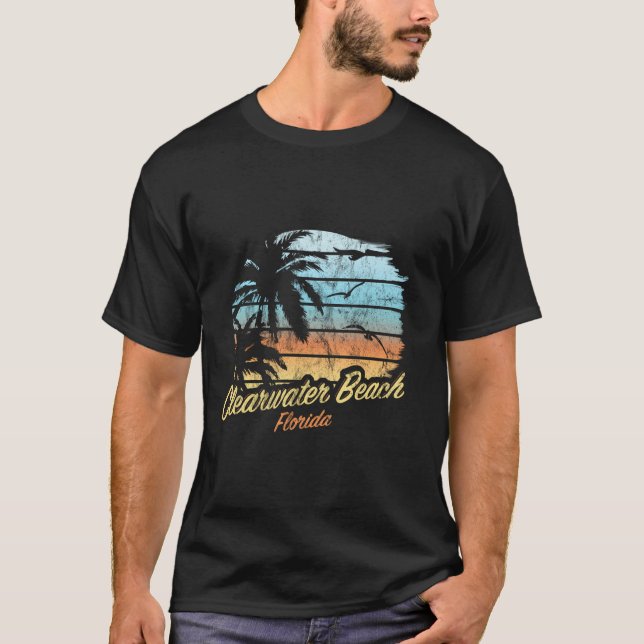 Clearwater Beach Florida - Palm Tree Sunset The Or T-Shirt (Front)
