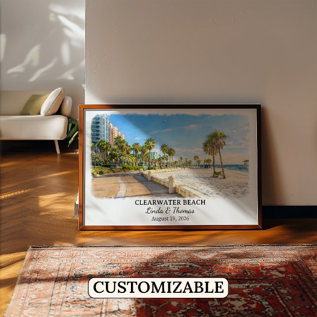Clearwater Beach Florida Poster, Watercolor Poster (Creator Uploaded)