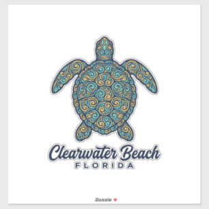 Clearwater Beach Florida Sea Turtle Vector Design_