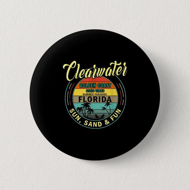 Clearwater Beach Florida - Summer Clearwater Beach 2 Inch Round Button (Front)