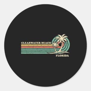 Clearwater Beach Florida Summer Vintage Family Vac Classic Round Sticker