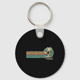 Clearwater Beach Florida Summer Vintage Family Vac Keychain