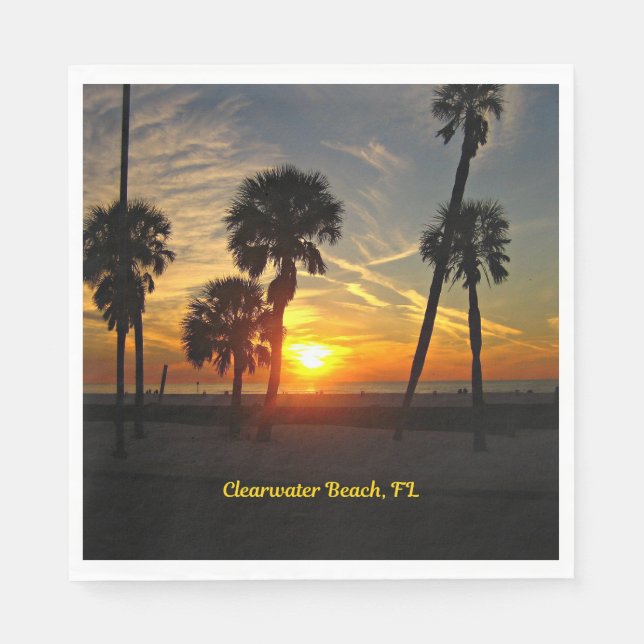 Clearwater Beach, Florida Sunset Napkin (Front)