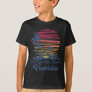 Clearwater Beach Florida Tropical Retro Sunset T-Shirt