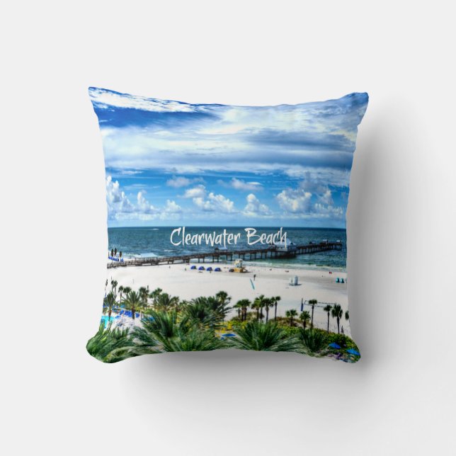 Clearwater Beach, Florida, vacation destination Th Throw Pillow (Front)
