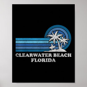 Clearwater Beach Florida Vintage Family Summer Vac Poster