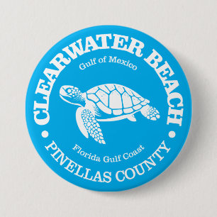 Clearwater Beach (sea turtle) 3 Inch Round Button