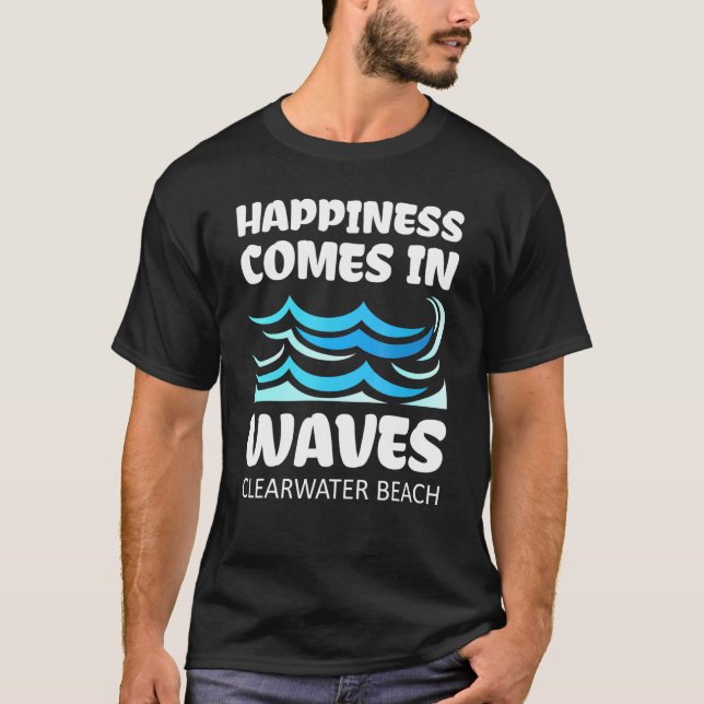Clearwater Beach Surf Waves Fun Vacation T-Shirt (Front)