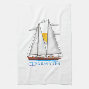 Clearwater Coastal Nautical Sailing Sailor Kitchen Towel