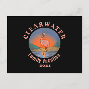 Clearwater Flamingo Vacation 2021 Funny Flamingo Invitation Postcard