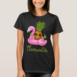 Clearwater Florida Beach Tropical Flamingo Pineap T-Shirt