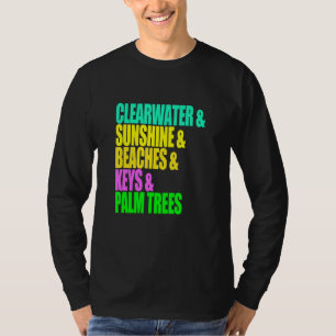 Clearwater Florida Beaches Palm Trees Sunshine Vac T-Shirt